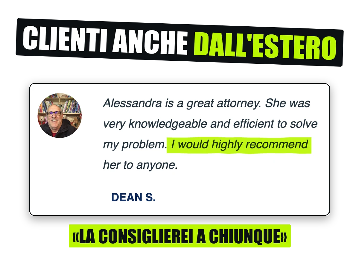 Recensione di un cliente straniero: la consiglierei a chiunque